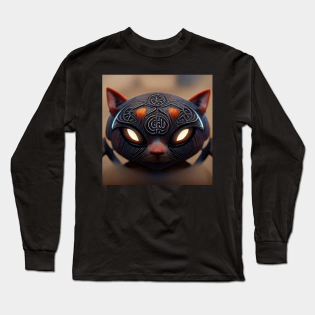 celtic cat 02 Long Sleeve T-Shirt by heartyARTworks